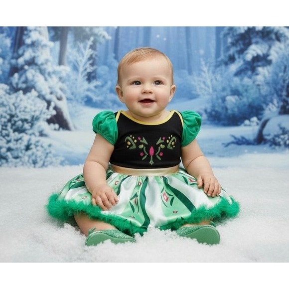 NEW Disney Frozen Baby Girl Anna Costume Dress Tutu 6-12 Months - Picture 2 of 7